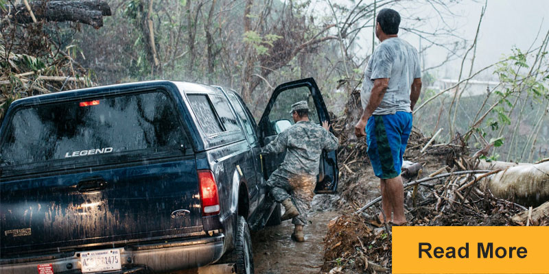 Truck stuck in muddy road