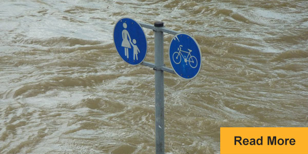 sign flooded under water