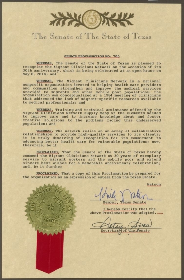 State of TX Proclamation
