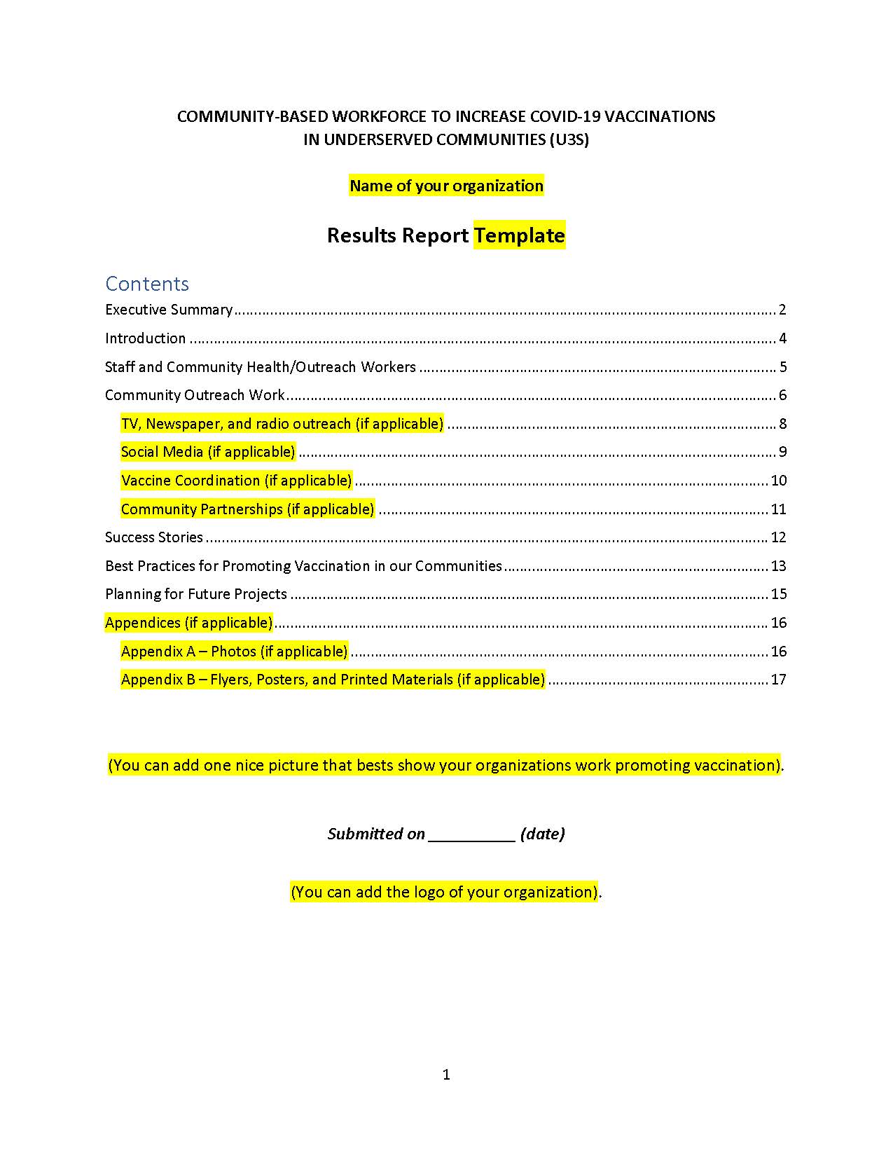 COVID-19 Vaccination Campaign | Results Report Template