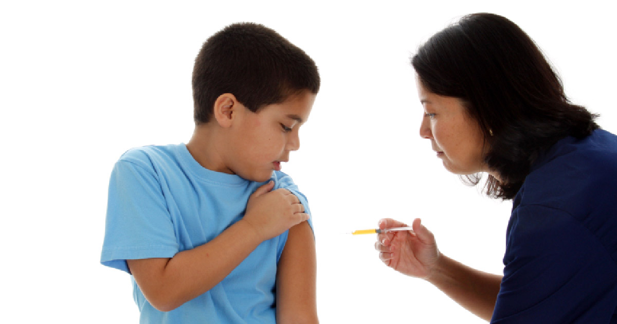 Child receives vaccine