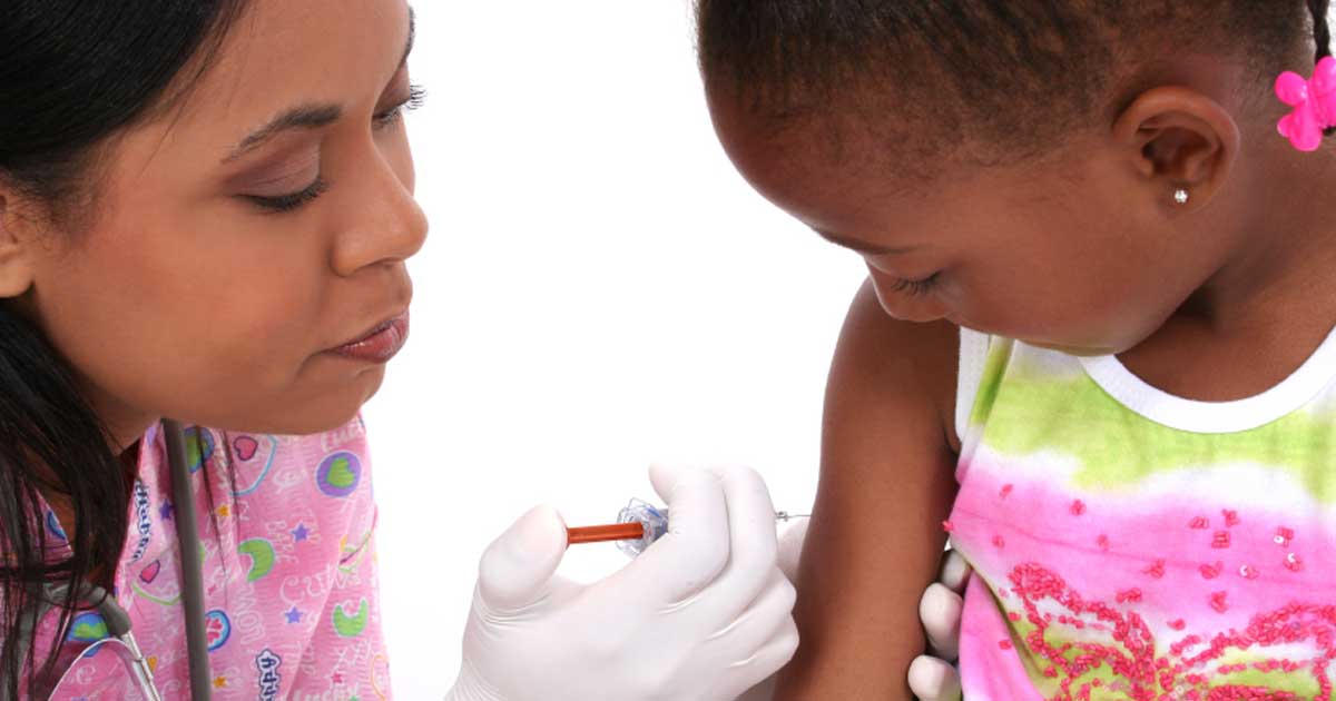 child getting vaccination