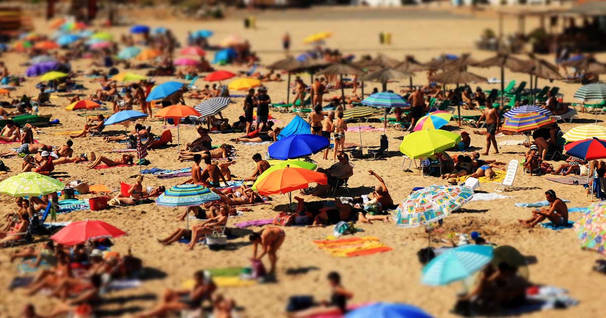 crowd on beach