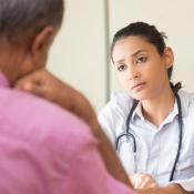 Patient discusses costs with doctor