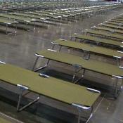 Hundreds of cots