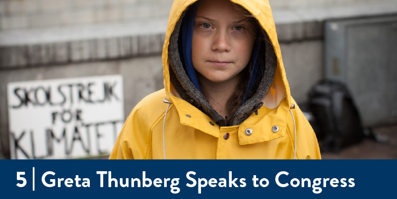 An image of Greta Thunberg at a protest