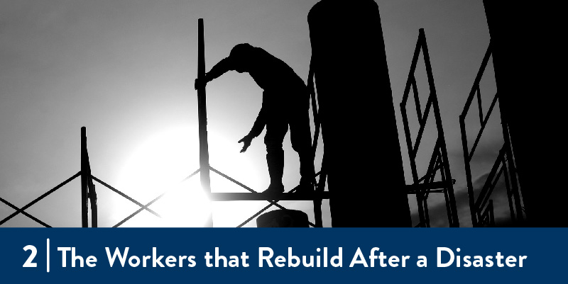 Construction worker on scaffolding