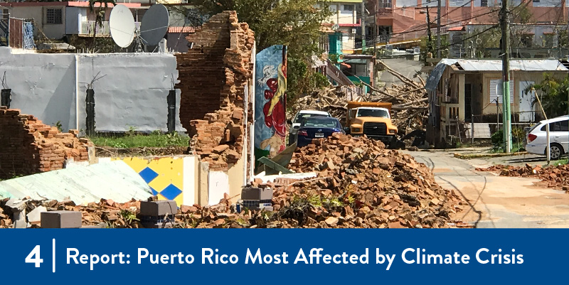 An image of building in Puerto Rico that were damaged by Hurricane Maria