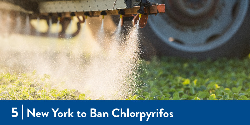 A truck spraying pesticide