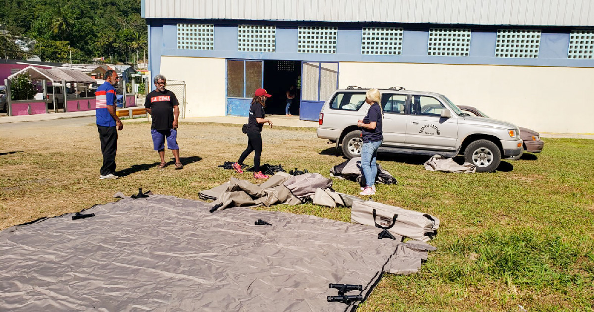 A camp in the Maricao municipality for those displaced by the earthquakes