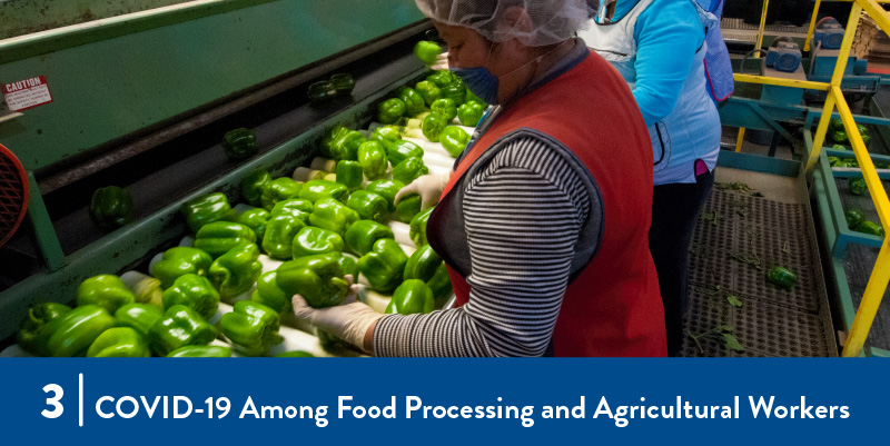 Workers on a food processing line