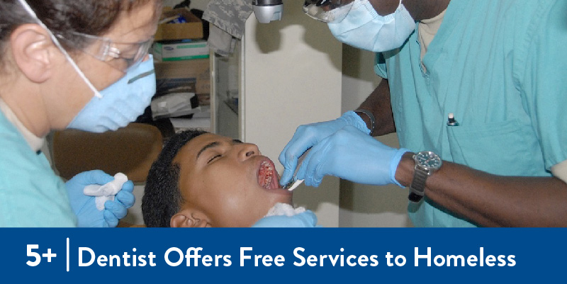 Dentists work on patient