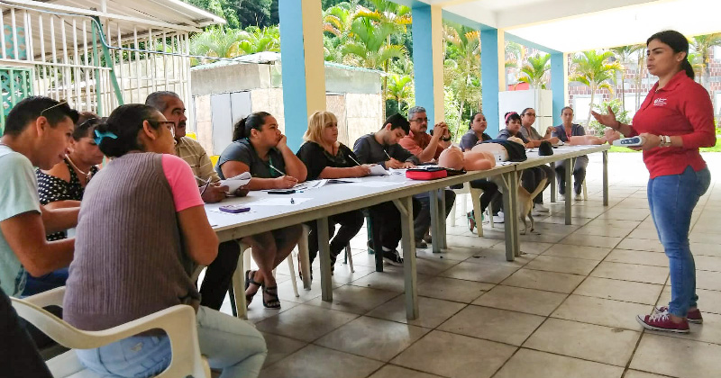 Community members attend a first aid training