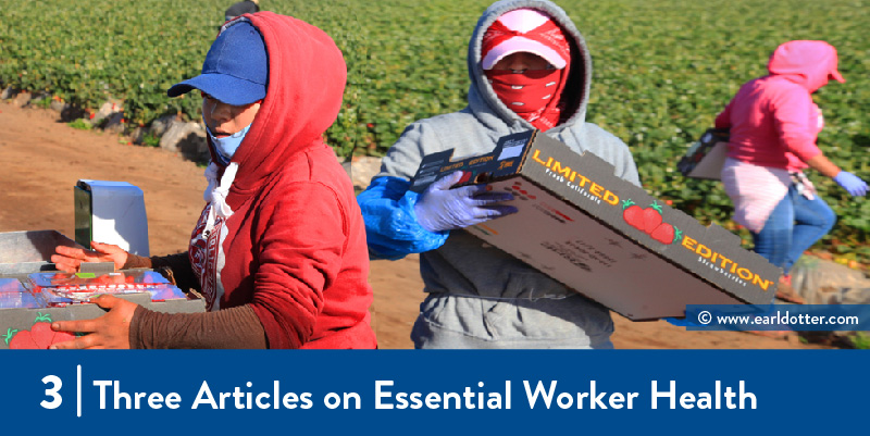 Farmworkers wear bandanas while working