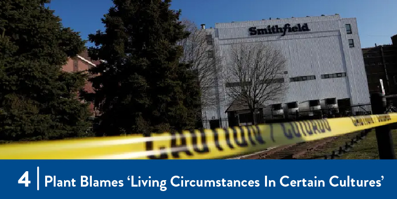 A Smithfield Foods Plant with Caution tape outside