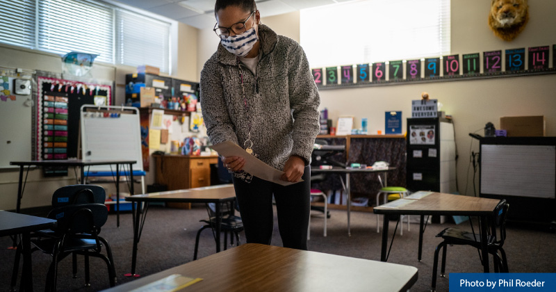 A teacher prepares for the school year