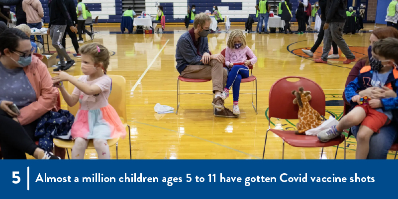 Parents and children wait for vaccination