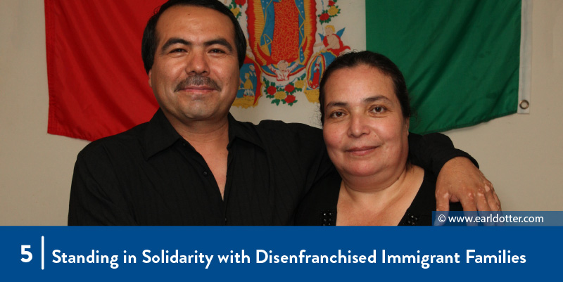 An immigrant family in their living room