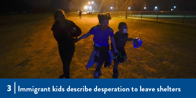 A family walking at night