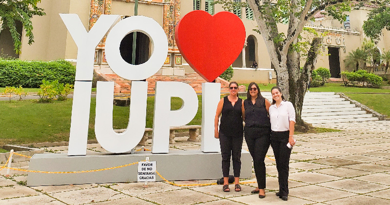 Amy visits the University of Puerto Rico with Marysel and Veronica of the MCN office in Puerto Rico