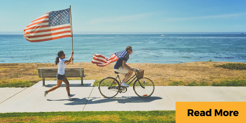 Americans enjoying outdoors